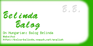 belinda balog business card